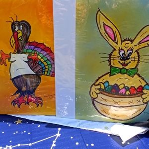 Easter bunny 🐰 & Turkey 🦃 hand painted bundle